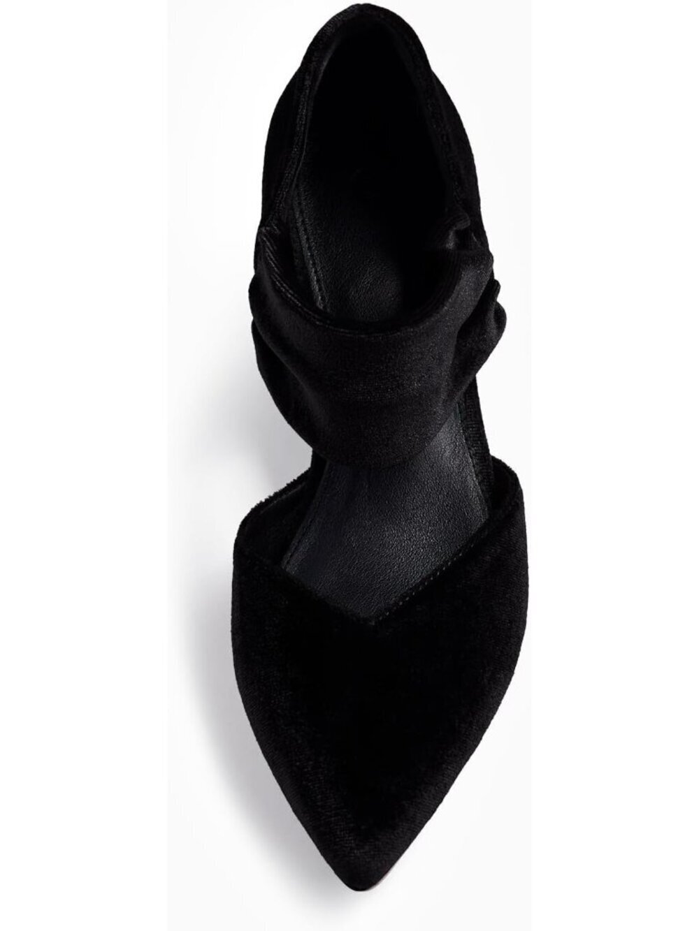 Women's Velvet black Low Kitten Heel Dress Shoes Pointed Toe Slip on Ankle Strap